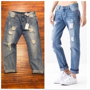 Sadie & Sage Distressed Paint Splatter Jeans